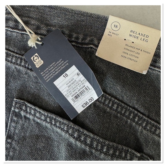 Women’s High-Rise Wide Leg Jean Universal Thread Gray - Picture 4 of 4